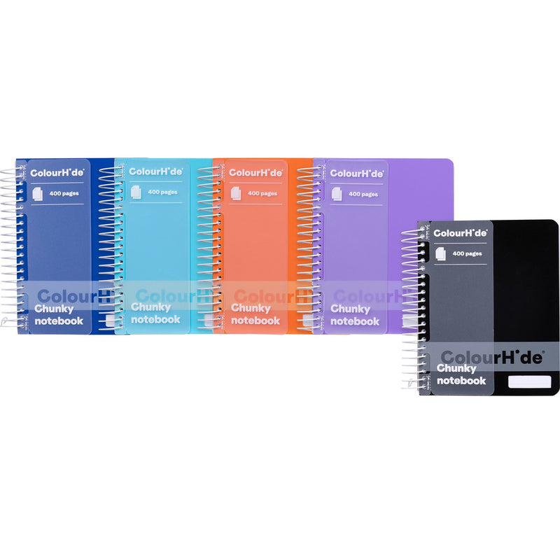 5 Pack Colourhide Chunky Notebook 400 Page Assorted