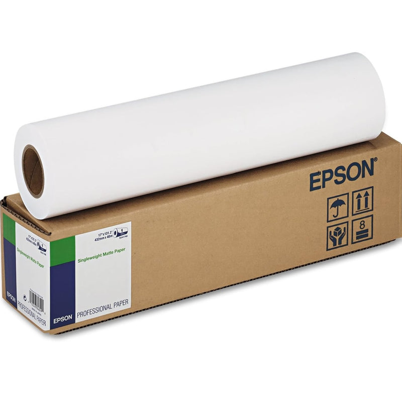 Epson Singleweight Matte Inkjet Paper Roll 17In X 131.7Ft White