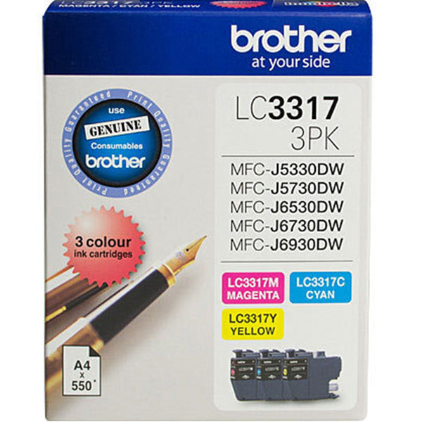 Brother LC-33173PK Ink Cartridge Value Pack Colour Set Cyan/Magenta/Yellow