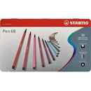 Stabilo 68 Fibre Tip Pens Water-Based 30 Tin Set