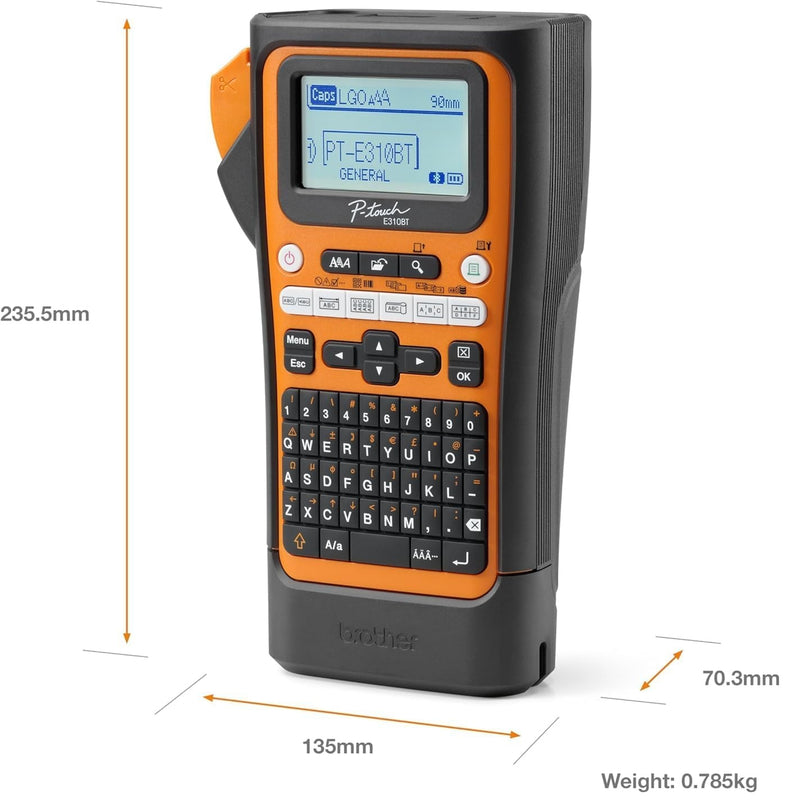 Brother PT-E310BTVP P-Touch Portable Industrial Label Printer Bluetooth USB-C Hard Case Starter Set
