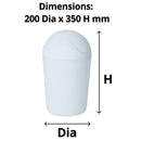 Compass Bullet Bin 8L Litre Flip Lid White