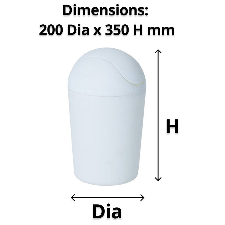 Compass Bullet Bin 8L Litre Flip Lid White