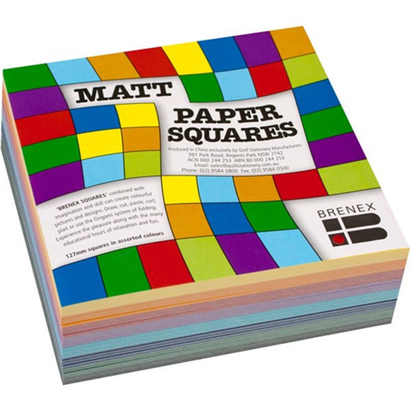 Brenex Matt Square Paper Single Sided 127 X 127Mm Assorted Pack 360