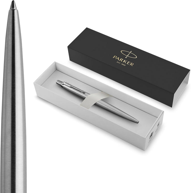 Parker Jotter Ballpoint Pen Stainless Steel Chrome Trim Gift Box