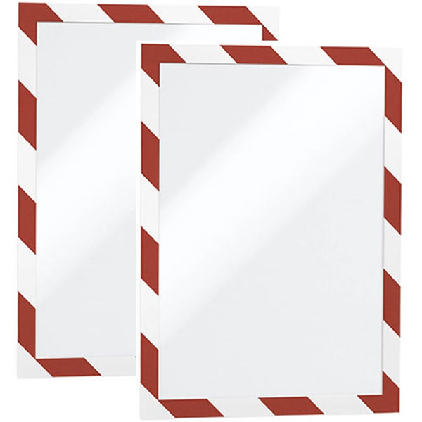 Durable Duraframe Security Frame A4 Red/White Pack 2