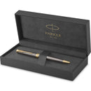Parker Sonnet Grey Lacquer Gold Trim Ballpoint Pen Medium Nib Gift Box Set