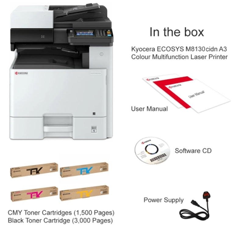 Kyocera M8130CIDN Ecosys Multifunction Colour Laser Printer