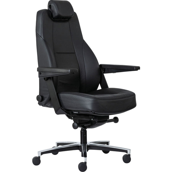 Buro Maverick 24/7 Controller Chair Heavy Duty With Arms Leather Black