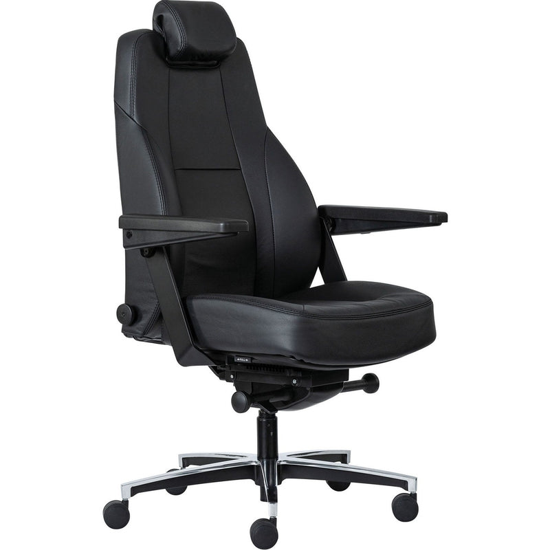 Buro Maverick 24/7 Controller Chair Heavy Duty With Arms Leather Black