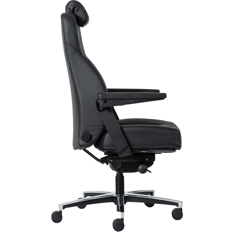 Buro Maverick 24/7 Controller Chair Heavy Duty With Arms Leather Black