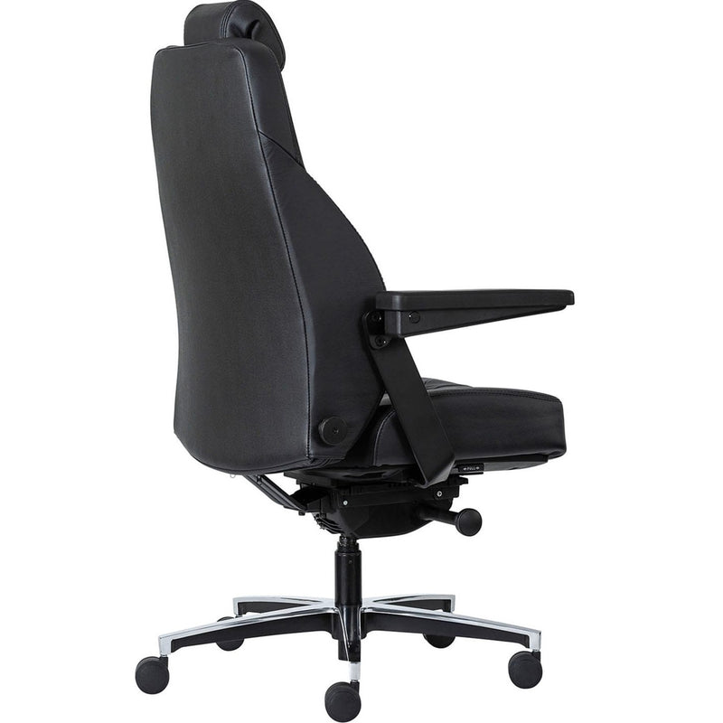 Buro Maverick 24/7 Controller Chair Heavy Duty With Arms Leather Black