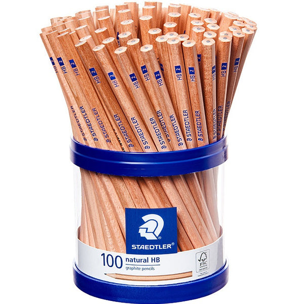 Staedtler Natural Graphite Lead Pencil HB Tub 100 Bulk