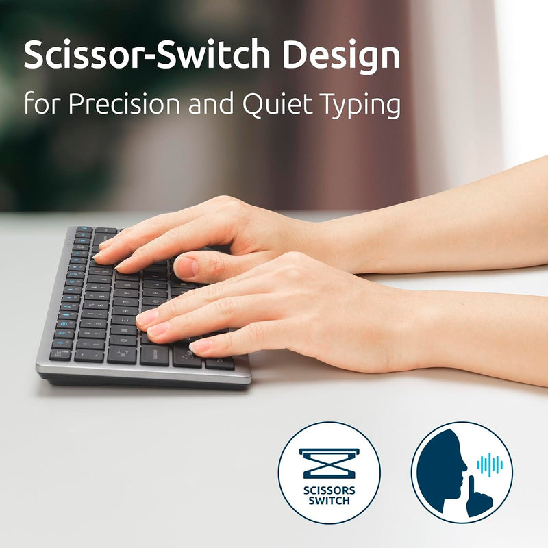 Kensington KB435 Wireless Compact Keyboard Bluetooth USB TKL