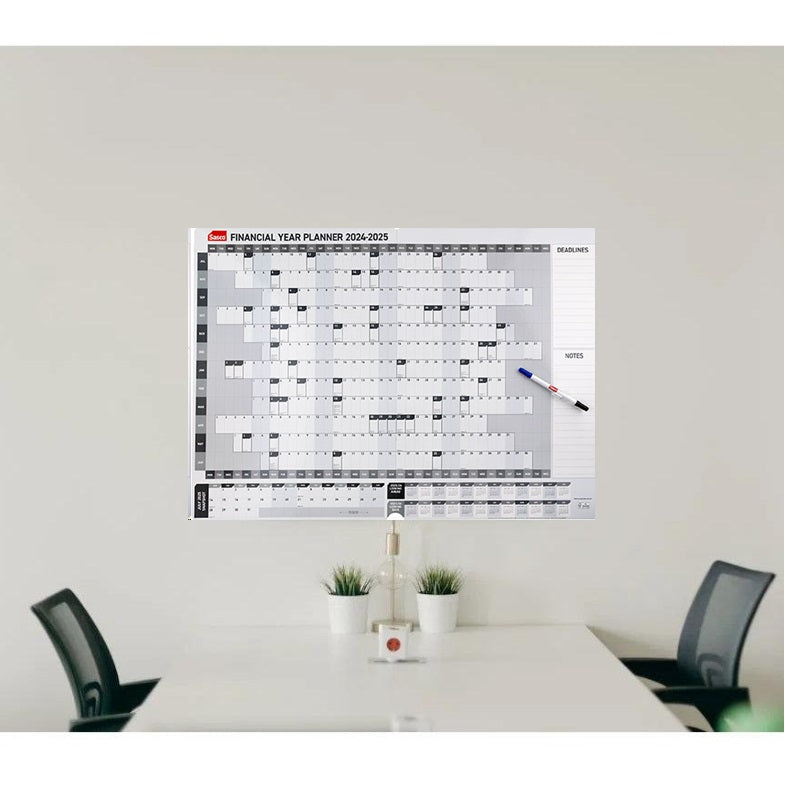 Sasco 2024-2025 Wall Planner Calendar Financial Year 870x610mm