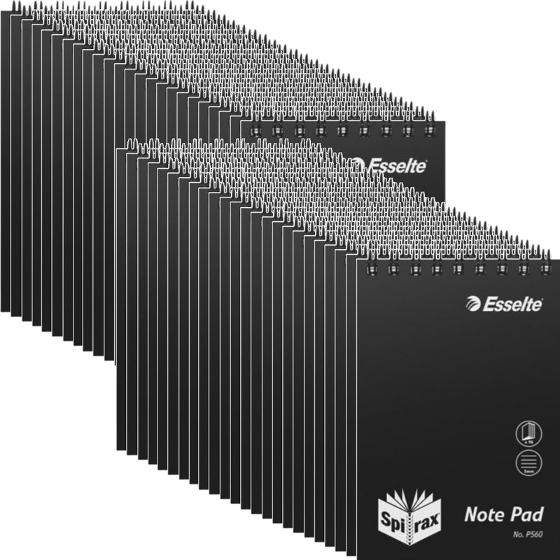 Spirax P560 Pocket Notebook Spiral Bound Top Opening 96 Page 112x77mm Black 40 Pack