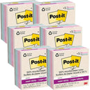 Post-It 654R-5SSNRP Recycled Super Sticky Notes 76x76mm Wanderlust Pastels Collection 30 Pads Pack