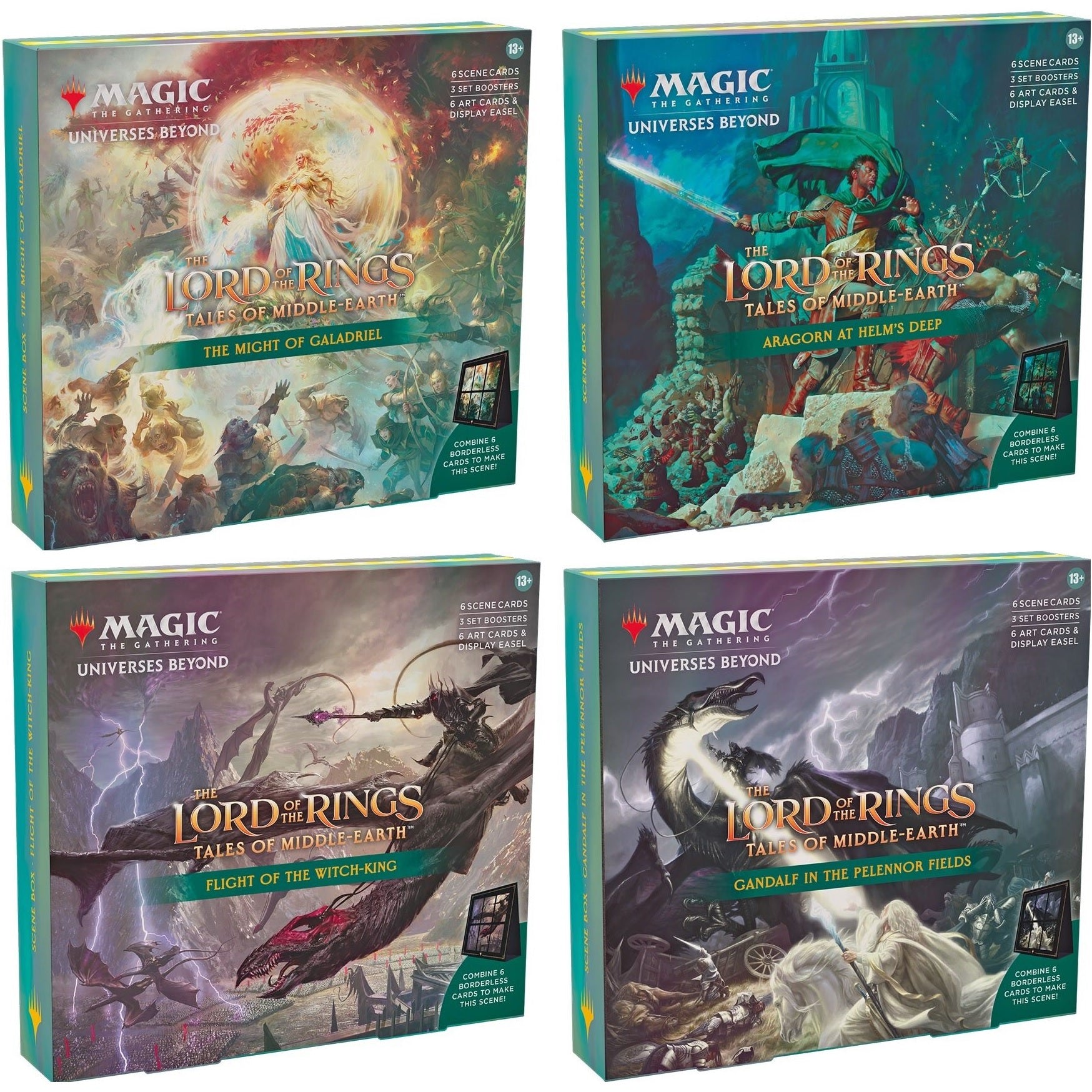 WIZARDS OF THE COAST Magic the Gathering the Lord of the Rings Tales of Middle Earth Holiday Release Scene Box 4 Decks Per Display