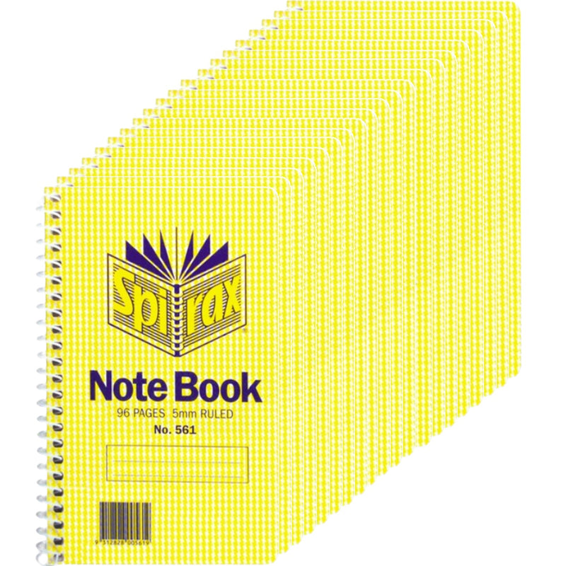 20 Pack Spirax 561 Notebook Spiral Bound Side Opening 96 Page Pocket Size 147x87mm
