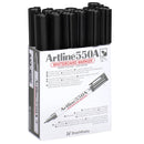 Artline 550A Whiteboard Marker 1.2mm Bullet Black Box 12