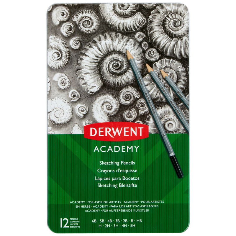 Derwent Academy Pencils Sketching Graphite Tin 12