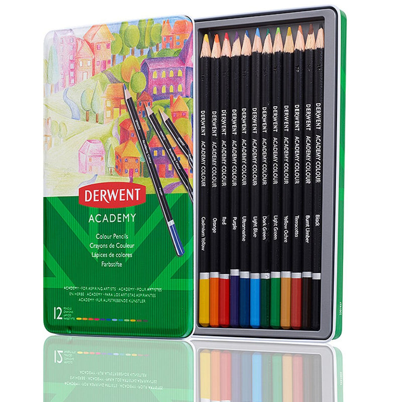 Derwent Academy Colour Pencils Tin 12
