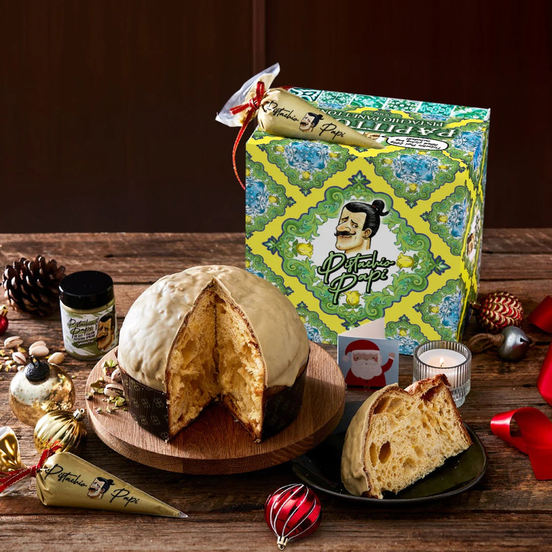 Pistachio Papi Papittone Pistachio Panettone 750g with 180g Piping Bag Gift Box