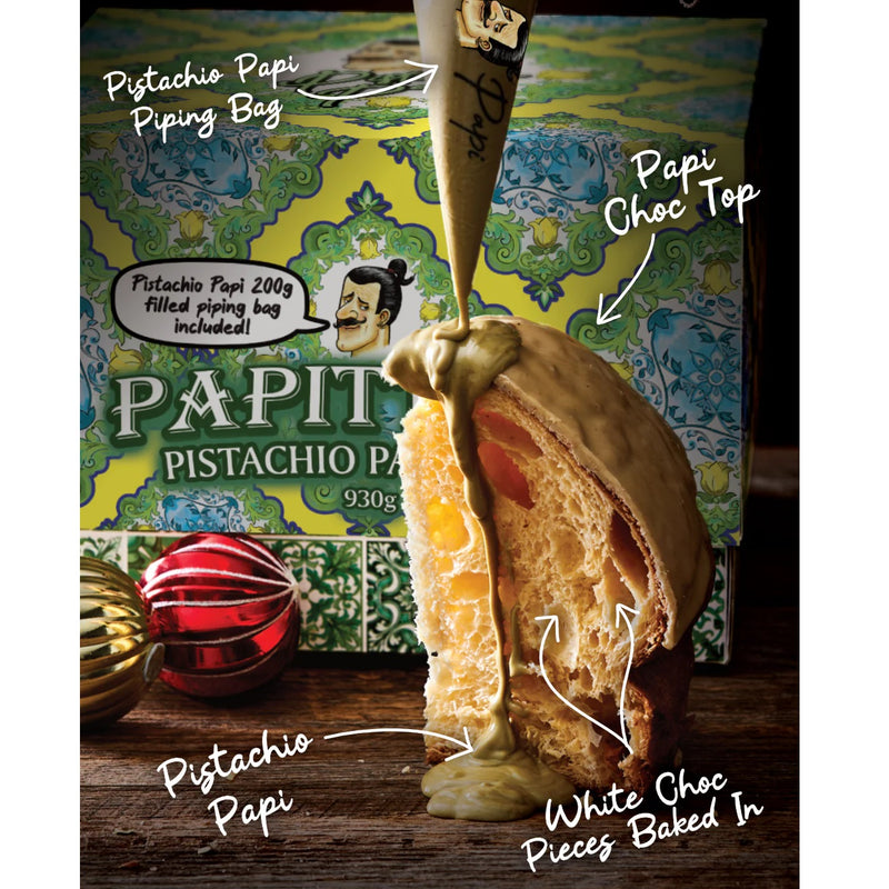 Pistachio Papi Papittone Pistachio Panettone 750g with 180g Piping Bag Gift Box