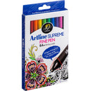 Artline Supreme Fineline Pens 0.4mm Assorted Colours Pack 10 Set