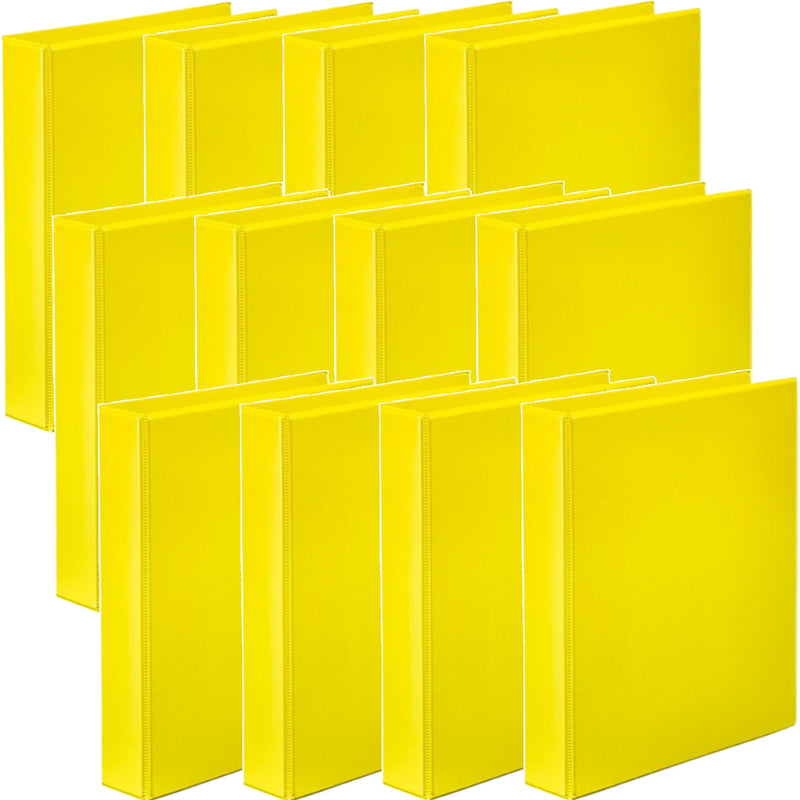 Marbig Clear View Insert Ring Binder Folder 2D 38mm A4 Yellow Box 12