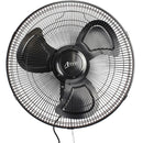 Nero Black Industrial Wall Mount Fan 45cm Aluminium Blades 3 Speed