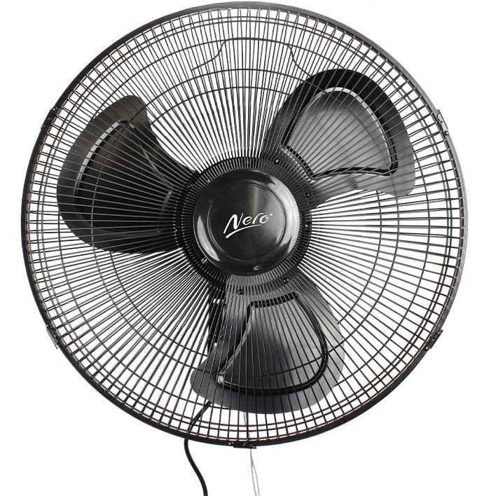Nero Black Industrial Wall Mount Fan 45cm Aluminium Blades 3 Speed