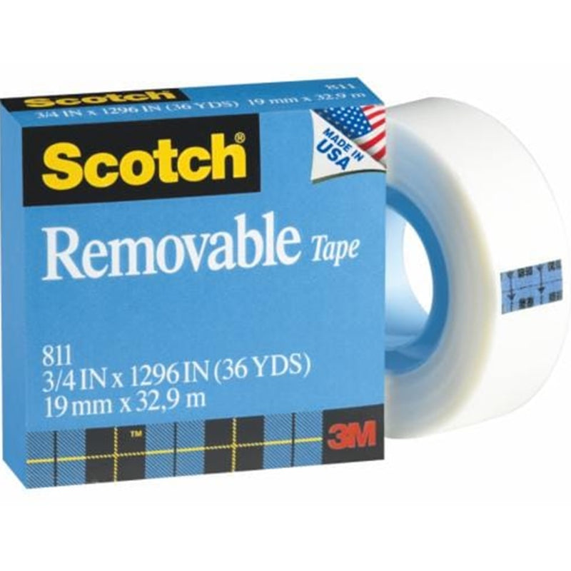 Scotch 811 Removable Magic Tape Roll 19mmx33m