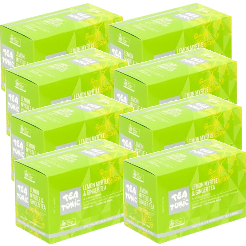 Tea Tonic Individually Wrapped Envelope Tea Bags Lemon Myrtle Ginger 160 Pack Bulk
