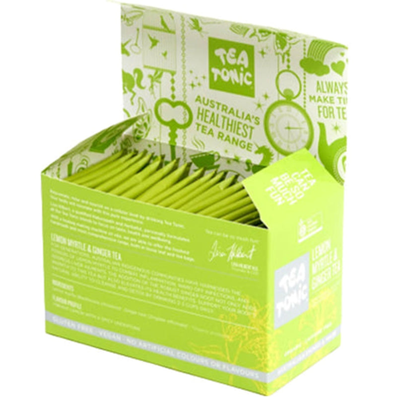 Tea Tonic Individually Wrapped Envelope Tea Bags Lemon Myrtle Ginger 160 Pack Bulk