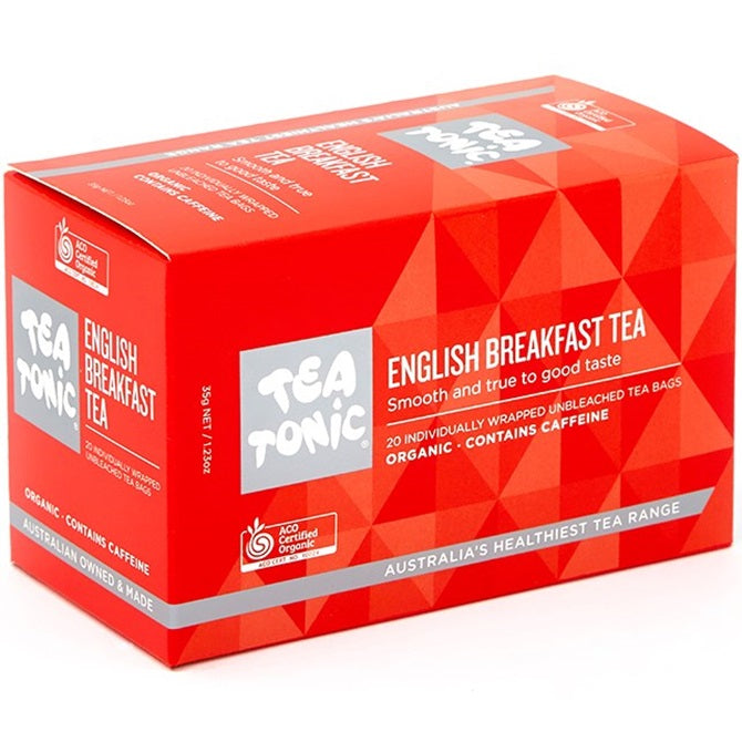 Tea Tonic Individually Wrapped Envelope Tea Bags English Breakfast 160 Pack Bulk