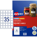 Avery 980015 L7119 Product Label Square Laser 35Up Gloss White Pack 10 980015 - SuperOffice