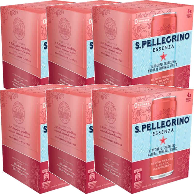 San Pellegrino Essenza Blood Orange Black Raspberry 330mL Slim Can Sparkling 24 Pack S. Pellegrino