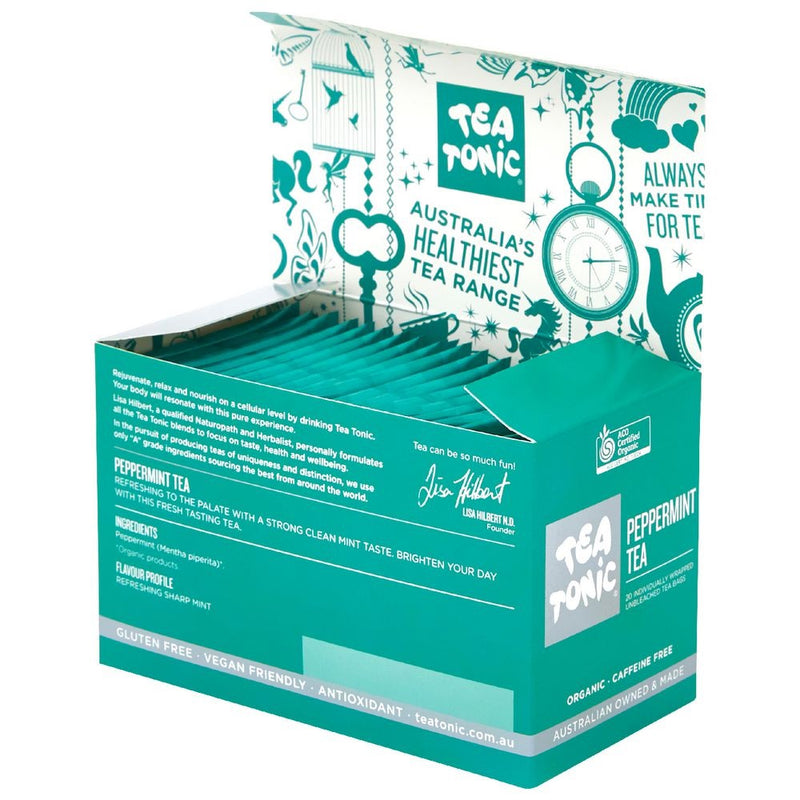 Tea Tonic Individually Wrapped Envelope Tea Bags Peppermint 160 Pack Bulk