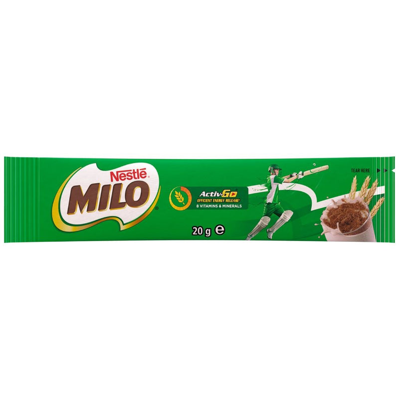 Nestle Milo Single Serve Sachets 20g 100 Pack Carton Bulk Box