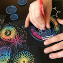 Spirograph Scratch & Shimmer Black Rainbow Paper Drawing Set Sparkle