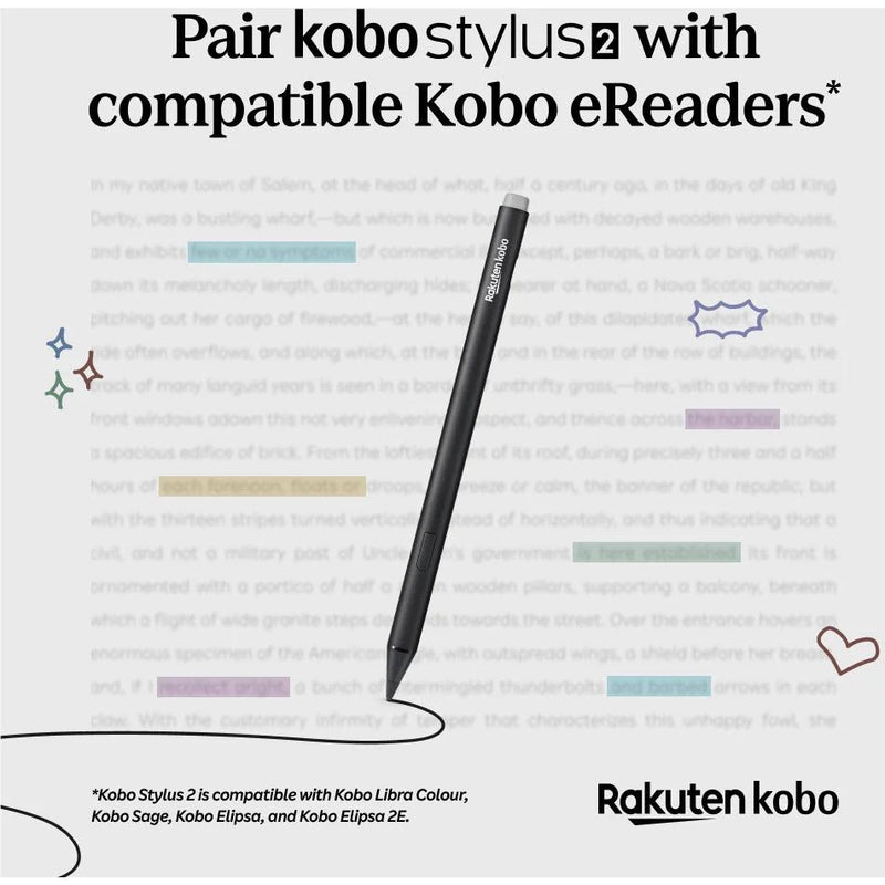 Kobo Libra Colour eBook Reader with Stylus 2 Pen Black Set Combo
