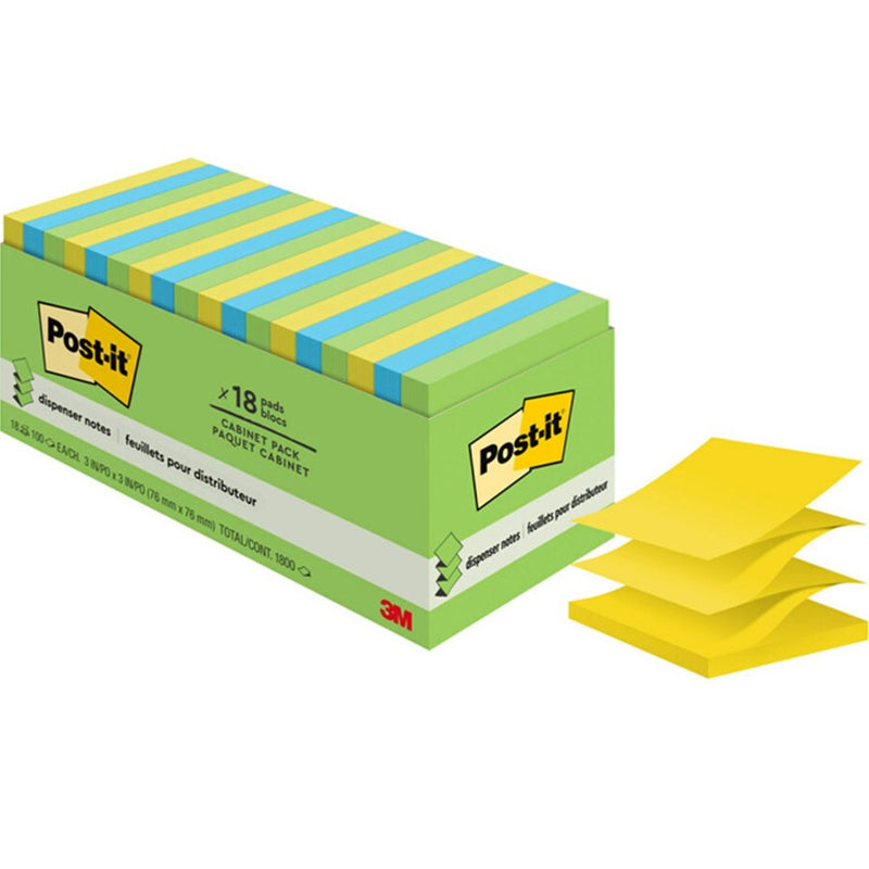 Post-It Pop-Up Notes Jaipur Colours Cabinet 76x76mm Pack 18 Cabinet Box
