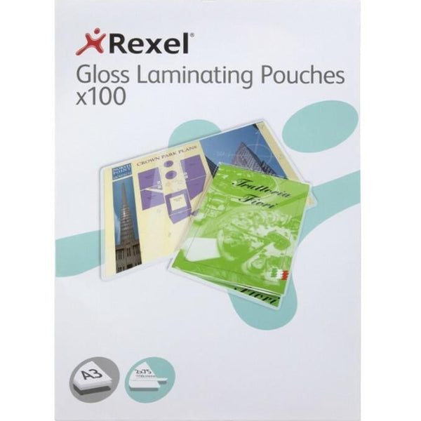 Rexel Laminating Pouch 75 Micron A3 Clear Pack 25 Sheets