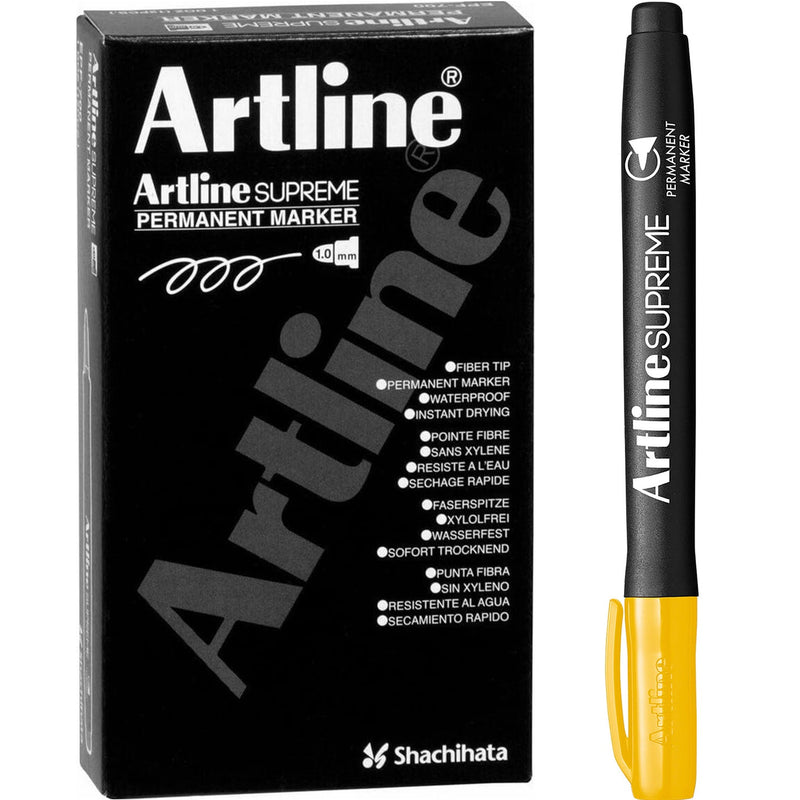 Artline Supreme Permanent Marker Yellow Box 12