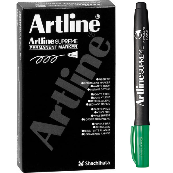 Artline Supreme Permanent Marker Green Box 12