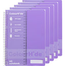 Colourhide Notebook A5 200 Pages Lavender Purple Spiral Pack 5