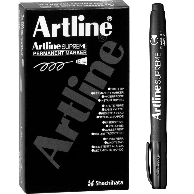 Artline Supreme Permanent Marker Black Box 12