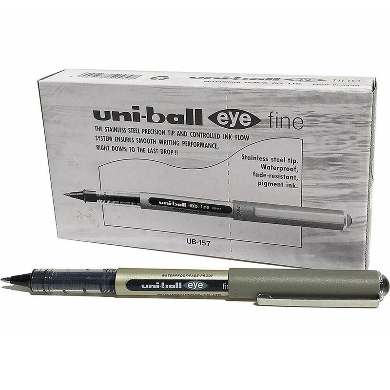 Uni-Ball UB-157 Eye Liquid Ink Pen Rollerball Fine 0.7mm Black Box 12