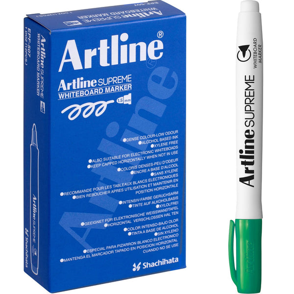Artline Supreme Whiteboard Marker Green Box 12